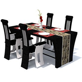 Futurist dining set 3D Object | FREE Artlantis Objects Download